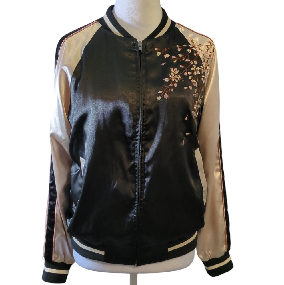 Cotton Candy LA jacket embroidery size XS color pink/black satin